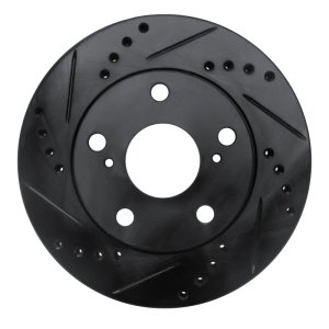 Toyota Camry Brake Rotor (1) - Front Left - R1 Concepts - Drilled & Slotted - Black - `92-`01